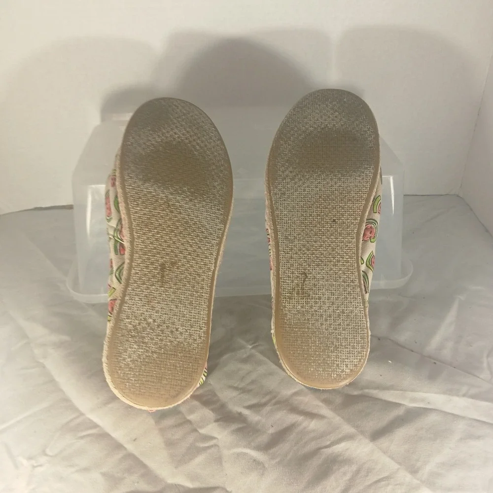 TOMS‎ Watermelon Print Canvas Alpargata Espadrille Slip On Shoes Womens 8 Cream